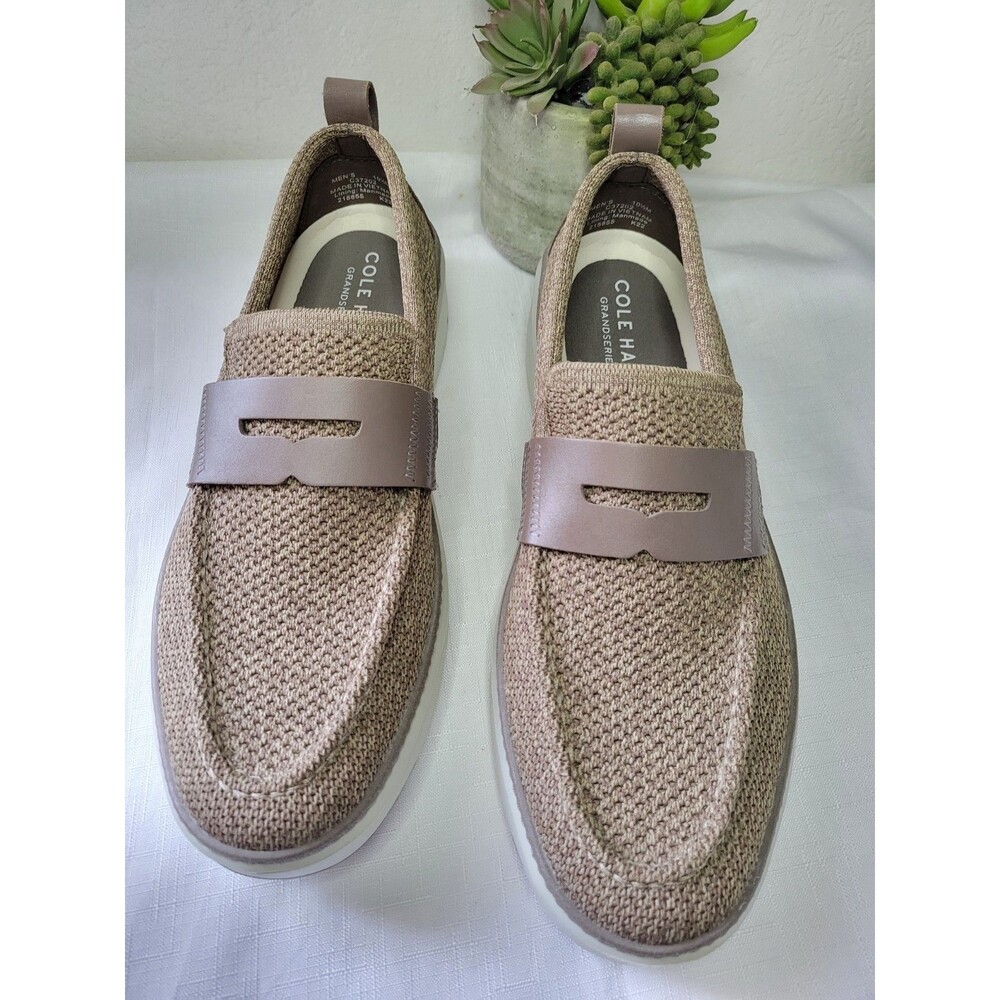 Cole Haan Men's Grand Series Topspin Stitchlite Penny Loafer Taupe Size 10.5 M